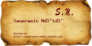 Sauerwein Máté névjegykártya